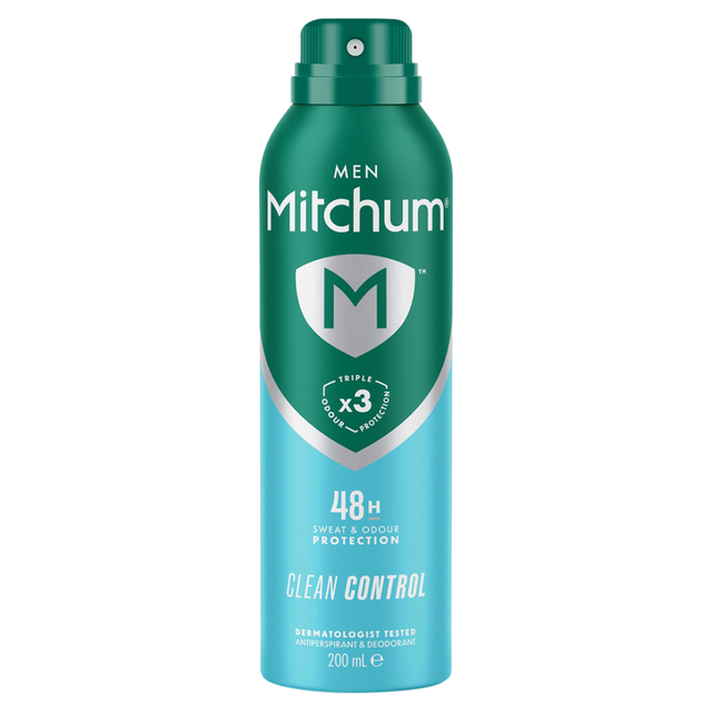 Mitchum Men Clean Control Antiperspirant & Deodorant Spray 200ml – Long-Lasting Freshness, Powerful Sweat Protection