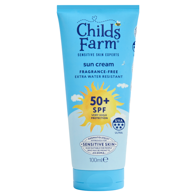 Childs Farm Baby Suncream SPF 50+ for Sensitive Skin & Eczema, 100 ml Water Resistant Formula for Outdoor Play