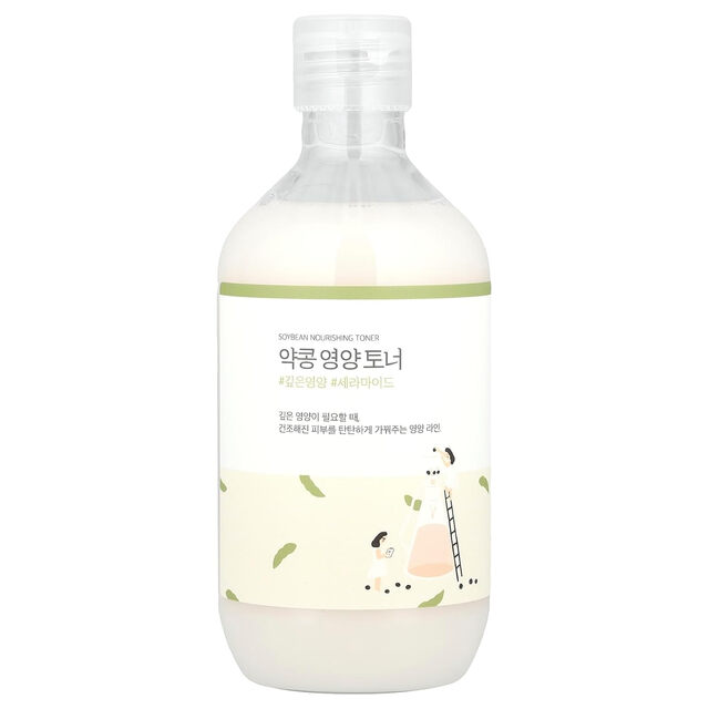 ROUND LAB Soybean Nourishing Toner 300ml - Hydrating Facial Toner for Daily Skincare Routine, Prepping Skin, Korean Beauty