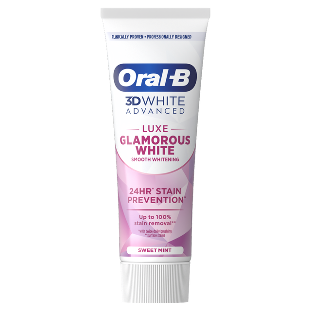 Oral-B Toothpaste: 3DWhite Advanced Luxe Glamorous White for a Deep Whitening Clean & Enamel Care, 75ml