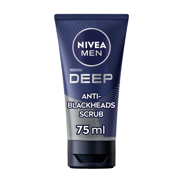 NIVEA Face Scrub: DEEP Anti-Blackhead Facial Exfoliator, 75ml - Gently Cleanses & Refines Skin Pores for a Clear Complexion