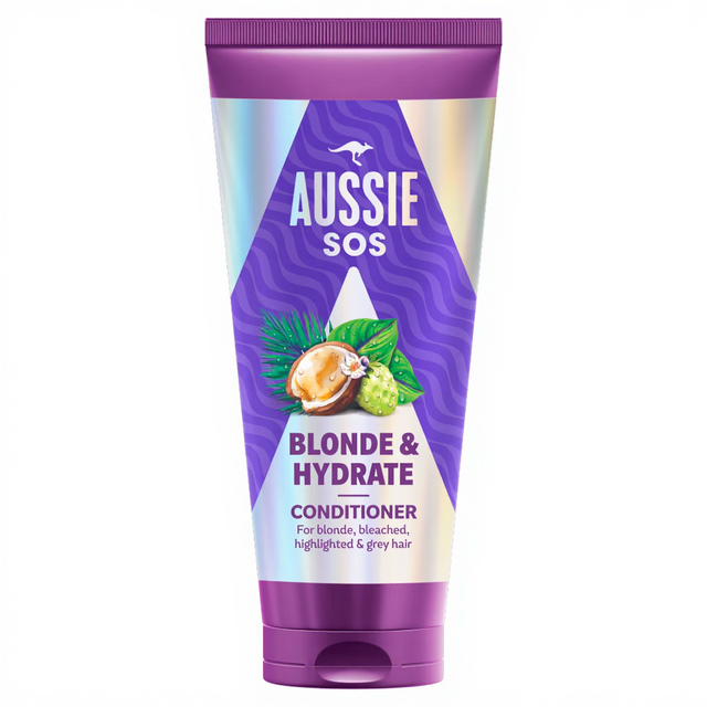 Aussie Hair Care Conditioner SOS Blonde & Hydrate for Bleached Highlighted Grey Hair 200ml Moisturizing Repair Formula