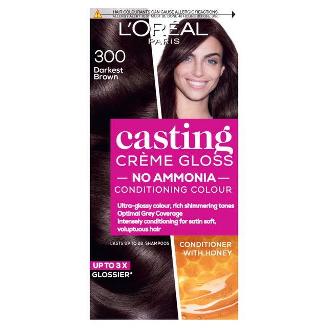 L'Oréal Paris Hair Colourant: Casting Creme Gloss 300 Darkest Brown, A Semi-Permanent Hair Dye For A Natural-Looking Shine