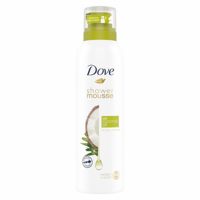 Dove Shower Mousse with Coconut Oil for Body, 200ml - Nourishing & Luxurious Bath & Shower Experience.