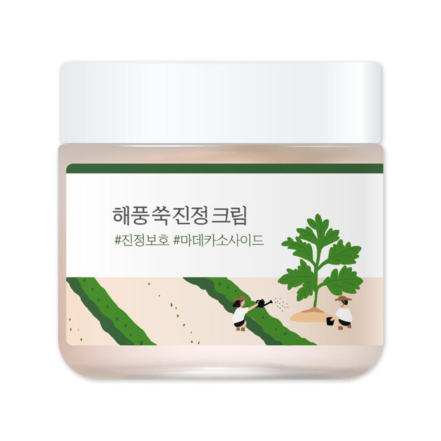 ROUND LAB Mugwort Calming Cream: Korean Soothing Moisturizing Face Care for Sensitive & Irritated Skin, 80ml