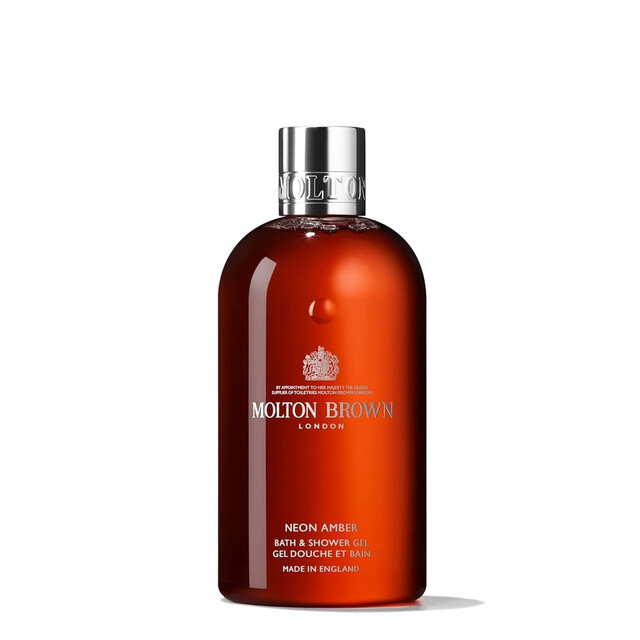 Molton Brown Personal Care Bath & Shower Gel: Neon Amber Scent 300ml for an Invigorating and Fragrant Experience