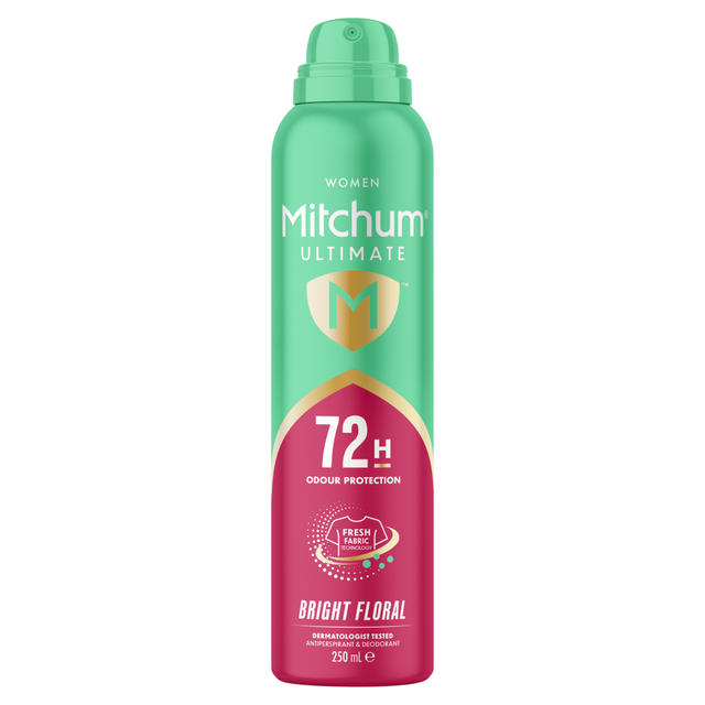 Mitchum Women Deodorants and Antiperspirants Spray – Ultimate Bright Floral Scent 250ml Long-Lasting Fresh Protection