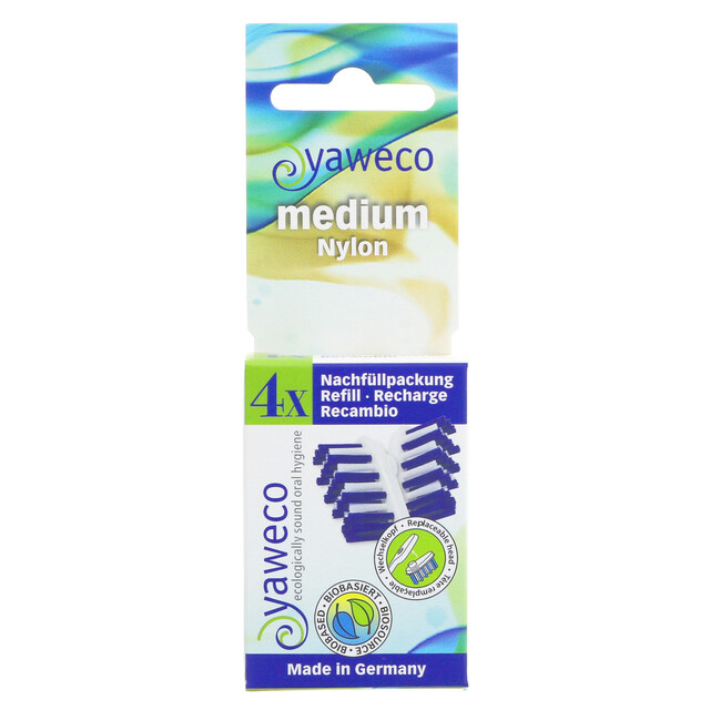 Yaweco Medium Refill 4 Heads | Replacement Toothbrush Heads for Sonic Electric Toothbrushes, Dental Care Oral Hygiene