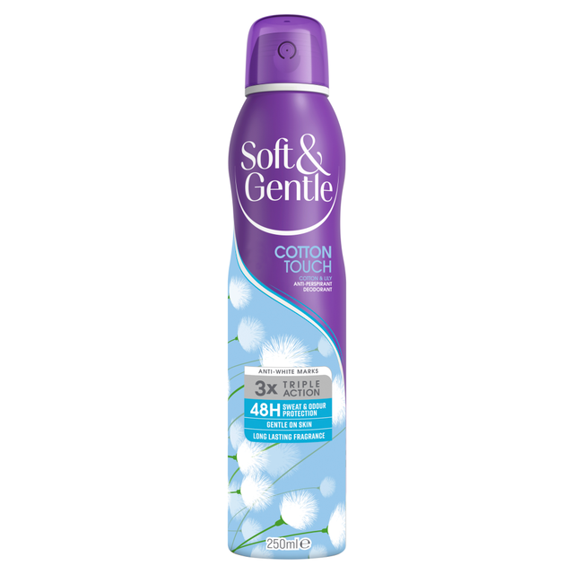 Soft & Gentle Spray and Aerosol Deodorant for Long-Lasting Freshness – Cotton & Lily Anti-Perspirant, 250ml Personal Care
