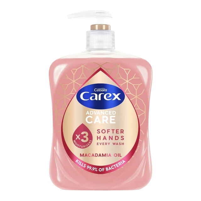 Carex Advanced Care Macadamia Oil Antibacterial Hand Wash - Nourishing 250ml Liquid Soap for Dry Skin