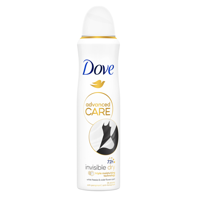 Dove Advanced Care Antiperspirant Deodorant Spray - 48h Invisible Dry Protection & 0% White Residues, 150ml