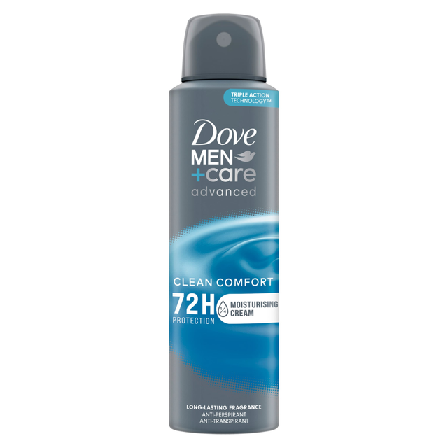 Dove Men+Care Deodorant & Antiperspirant Spray Clean Comfort 150ml | Advanced Long-Lasting Fresh Protection for men