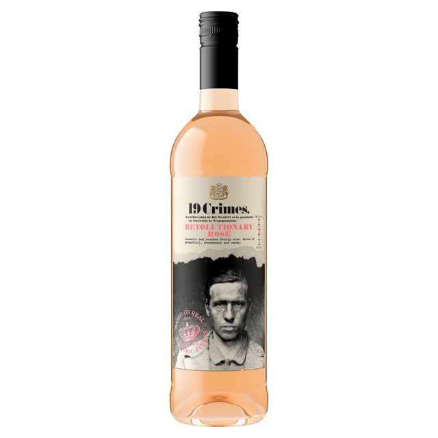 19 Crimes Wine – Revolutionary Rosé 75cl, Premium Australian Blush with Crisp Fruity Notes and Elegant Finish