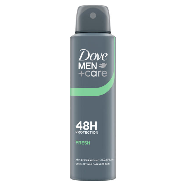 Dove Men + Care Anti-Perspirant Aerosol Spray, 48-Hour Protection, Fresh Scent, 150 ml for Effective Wetness Control