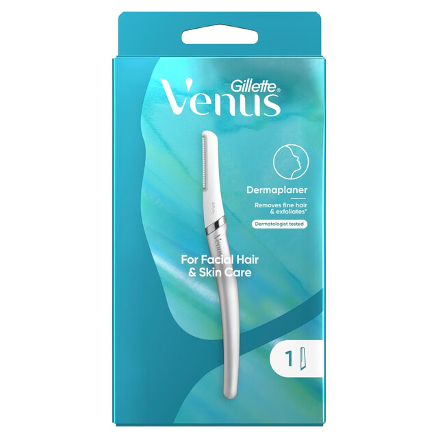Venus Facial Dermaplaner and Exfoliating Tool for Smooth Skin with 1 Blade Refill – Precision Hair Removal and Gentle Exfoliation