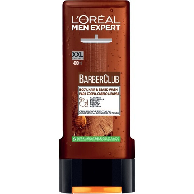 L'Oréal Men Expert Barber Club 3-in-1 Body, Hair & Beard Wash for men, 400ml - All-in-One Shower Gel
