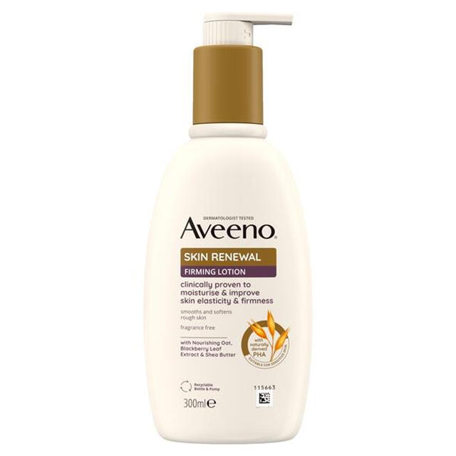 AVEENO Skin Renewal Firming Lotion 300ml | Daily Moisturizing Body Cream for Dry Skin | Nourish & Firm with Soy Extract