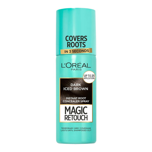 L'Oréal Paris Hair Care Magic Retouch Instant Root Concealer Spray for Quick Root Coverage, Dark Ice Brown 75ml