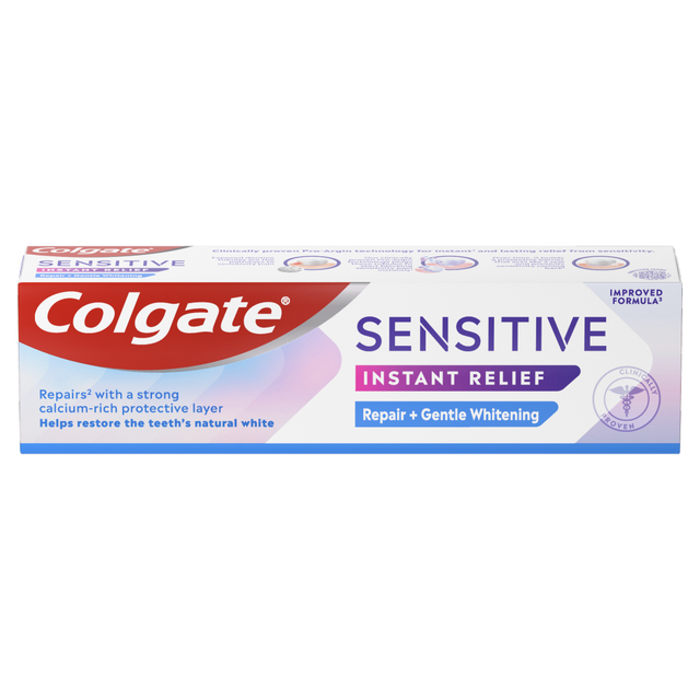 Colgate Sensitive Instant Relief Repair + Gentle Whitening Toothpaste 75ml for Sensitive Teeth & Professional Stain Removal