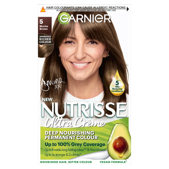 Garnier Nutrisse Hair Colourants - No. 5 Mocha Brown Creamy Nourishing Long-Lasting Color Cream for Radiant Shine