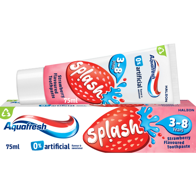 Aquafresh Kids Toothpaste for Children Ages 3-8 Years - Sparkling Fruit Flavour, 75ml Tube for Growing Smiles