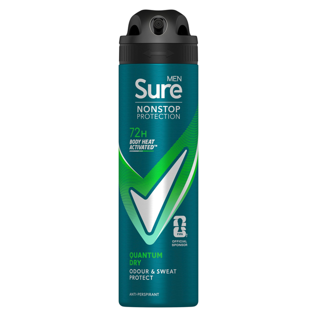 Sure Men Quantum Dry Non-Stop Protection Anti-Perspirant Deodorant Spray - 150 ml