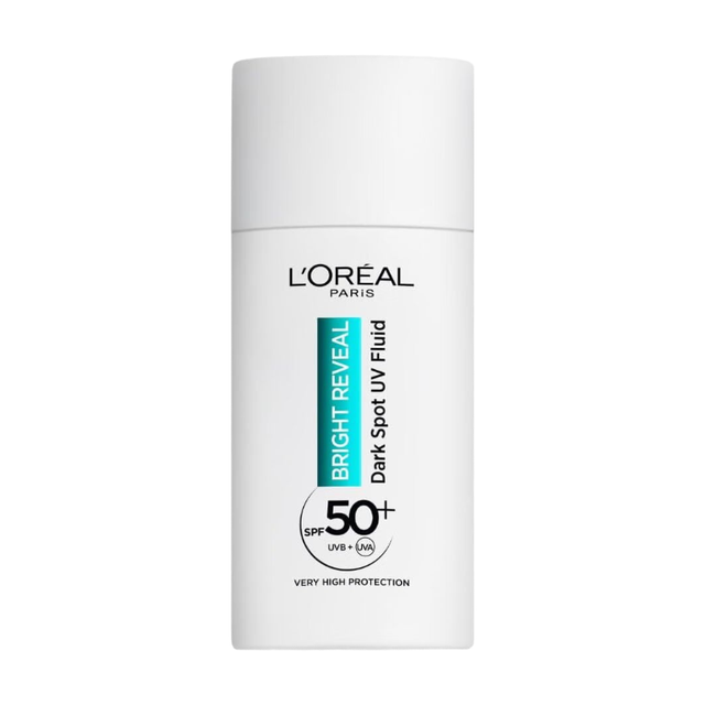 L'Oréal Paris Skin Expert Bright Reveal UV Fluid SPF 50 Daily Face Sunscreen For Radiant, Even Skin Tone, 50ml