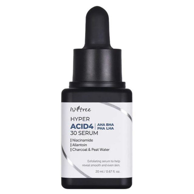 Isntree Hyper Acid 4 AHA BHA PHA LHA 30 Serum | 20ml Chemical Exfoliator for Deep Face Pore Cleansing & Smoothing