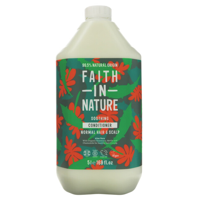 Faith In Nature Conditioner for Hair Care - Nourishing Aloe Vera 5L Refill for Hydrating, Gentle, Natural Personal Care