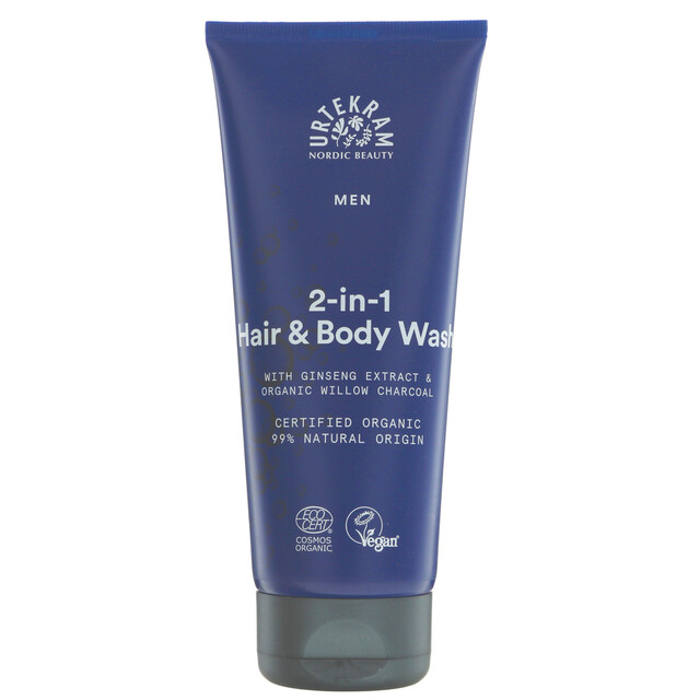 Urtekram Men's Hair & Body Wash 200ml | All-in-One Shower Gel for men with Natural Ingredients, Vegan & Organic