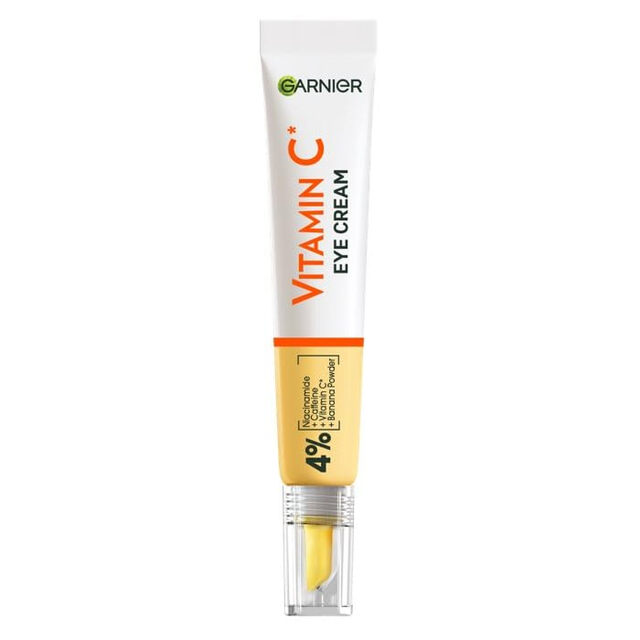 Garnier Eye Cream: Brightening 4% Vitamin C, Niacinamide, Caffeine & Banana Powder for Dark Circles & Puffiness