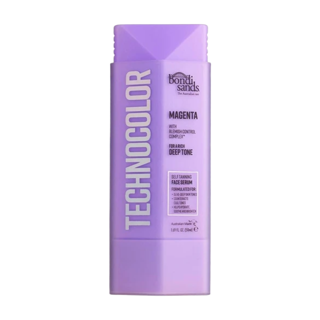 Bondi Sands Tanning Technocolor Magenta Face Self Tan Serum 1.69 FL oz 50ml Hydrating Glow Formula for Radiant Skin