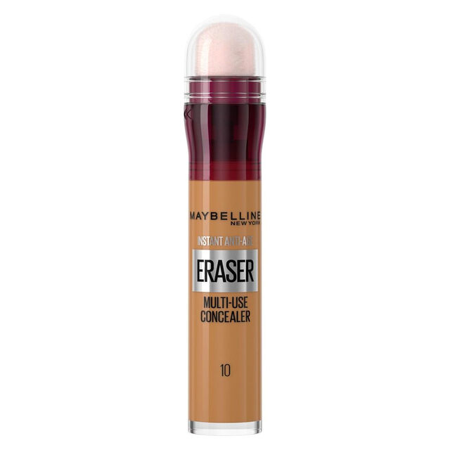Maybelline Instant Anti Age Eraser Concealer - 6.8ml Full Coverage Liquid Makeup for Dark Circles & Blemishes in Shade 10 Caramel