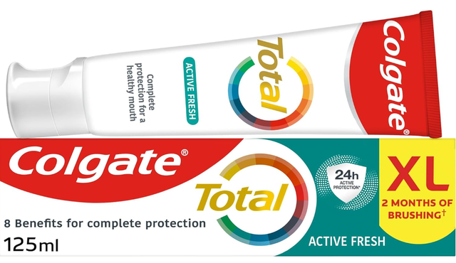 Colgate Total Active Prevention Toothpaste - Fresh Mint for Complete 12-Hour Protection & Plaque Control, 125ml