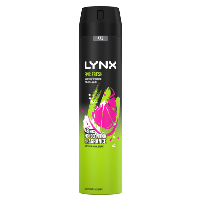 Lynx Bodyspray Epic Fresh 250ml – Long-Lasting Personal Care Deodorant Spray for Invigorating All-Day Freshness