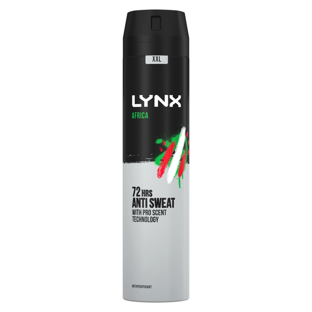 Lynx Africa Men's Antiperspirant Deodorant Spray XXL 250ml - Long Lasting Freshness and 48h Protection