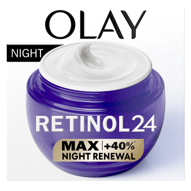 OLAY Retinol 24 MAX Night Face Cream: Peptide & Vitamin B3 +40% Glycerin Rich Moisturiser Anti-Ageing Skincare 50ml