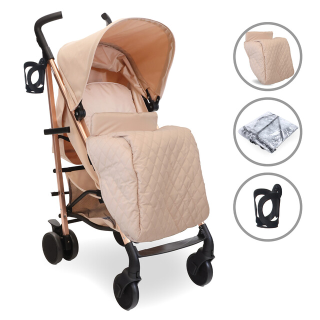 My Babiie Prams Pushchairs MB51 Plus Stroller Rose Gold Blush for Stylish Comfort and Easy Travel Design