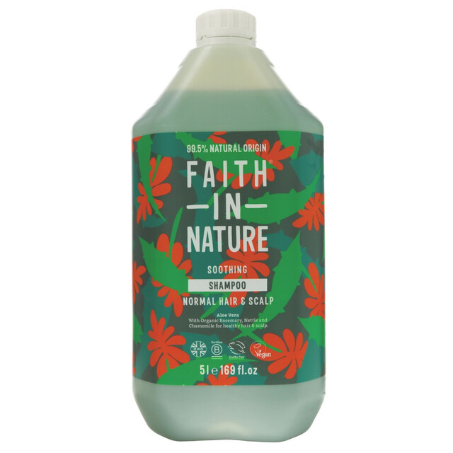 Faith In Nature Shampoo Aloe Vera 5L | Natural Hydrating Hair Cleanser for Gentle Nourishment and Scalp Care