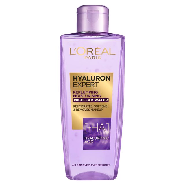 L'Oréal Paris Micellar Cleansing Water with Hyaluronic Acid - Replumping & Hydrating Facial Cleanser for All Skin Types