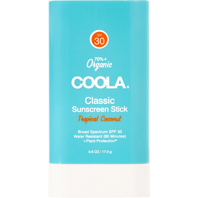 Coola Sunscreen Stick for Face & Body SPF 30 – Tropical Coconut, Lightweight Non-Greasy Sun Protection 17g