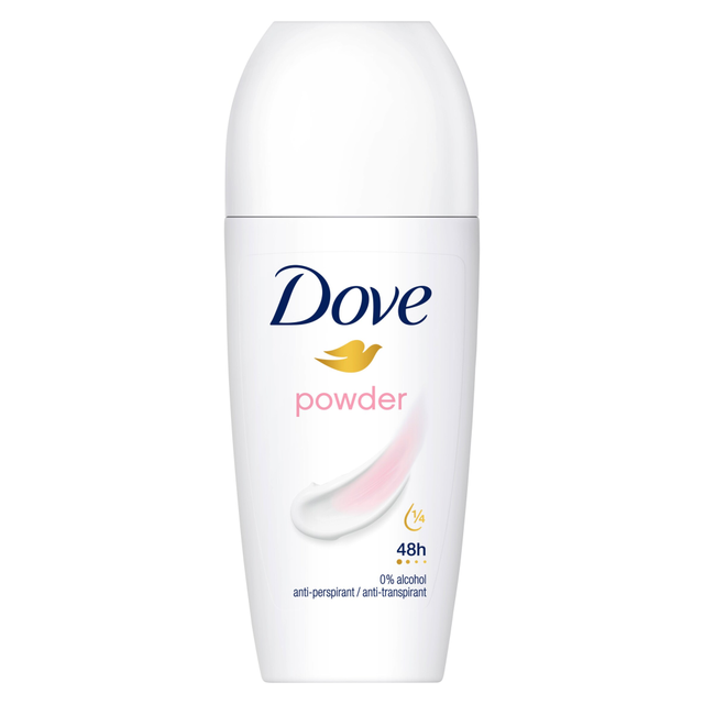 Dove Anti-Perspirant Roll-On for women, 24 Hour Dryness and Odor Protection with Gentle Powder Scent, 50ml