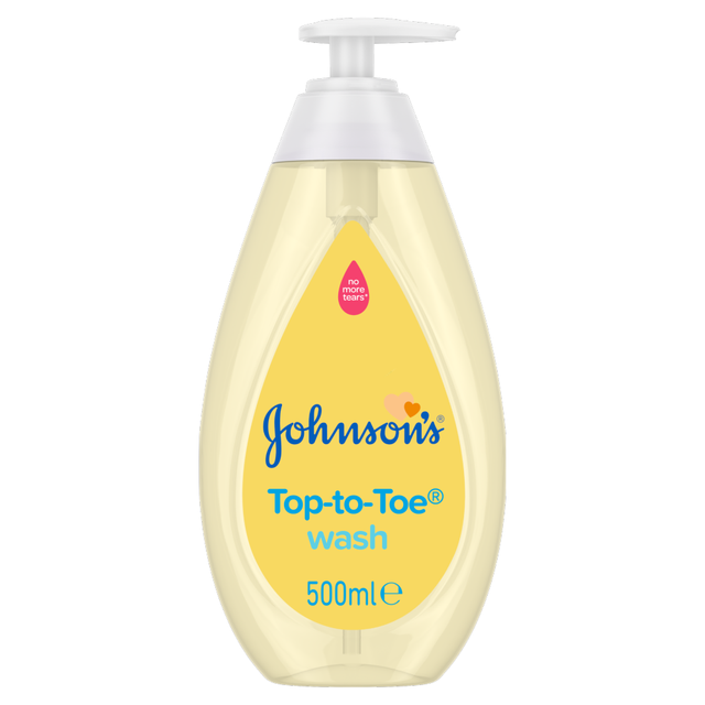Johnson's Baby Top to Toe Wash 500ml | Gentle Cleanser for Baby's Hair & Body | Tear-Free Bubble Bath & Shampoo