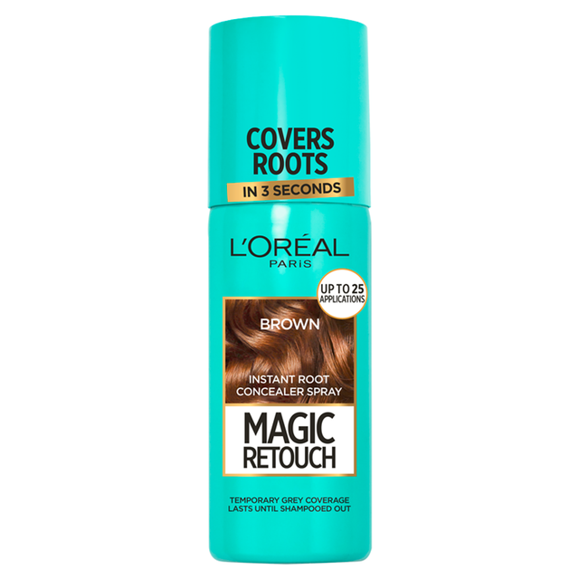 L'Oréal Paris Magic Retouch Brown Instant Root Concealer Spray, 75ml - Temporary Hair Color for Quick Touch-Ups