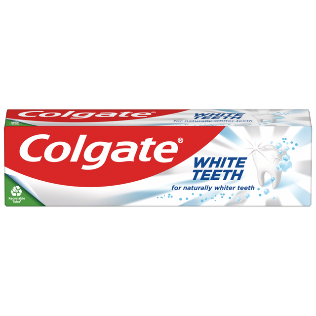 Colgate Whitening Toothpaste for White Teeth, Enamel Safe Formula for Daily Brushing, Fresh Breath, 75ml