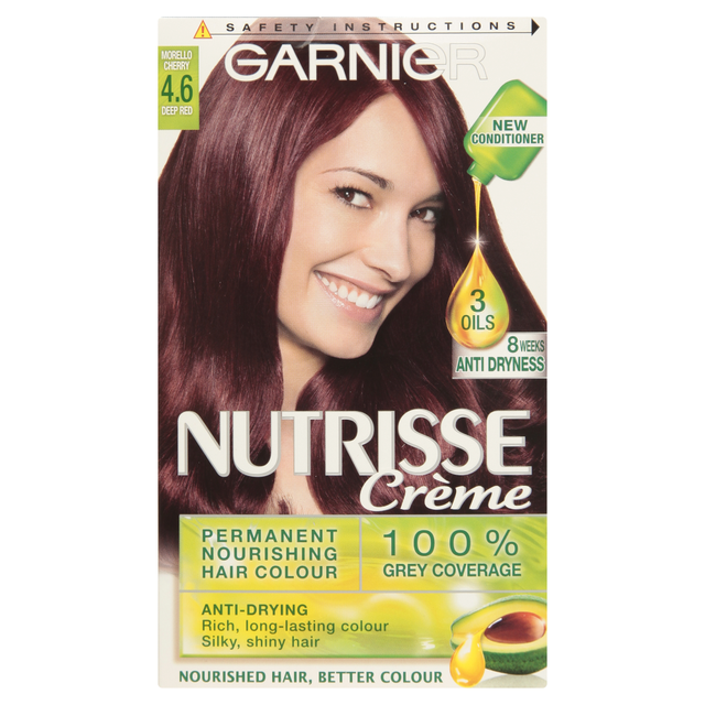 Garnier Nutrisse Hair Colourants Deep Red 4.6 Permanent Hair Dye for Vibrant Long-Lasting Shine and Nourished Strands