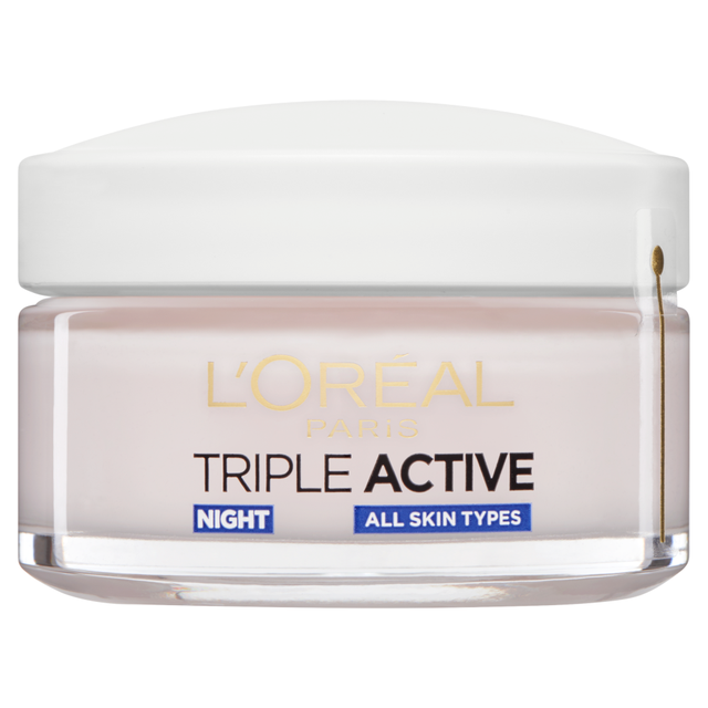 L'Oréal Paris Triple Active Night Face Cream for men, 24HR Hydrating Moisturizer for Dry Skin, 50ml