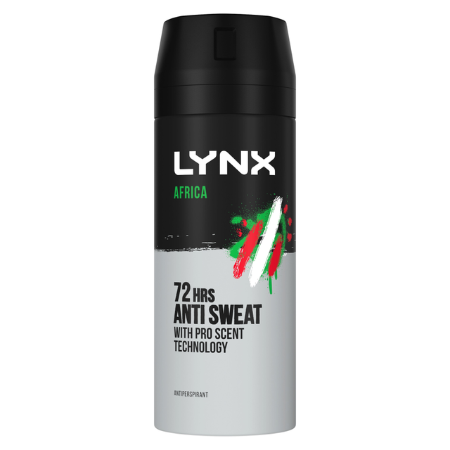 Lynx Anti-Perspirant Spray Aerosol - 48-Hour Freshness Protection with an Exotic Africa Scent, 150ml