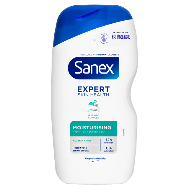 Sanex Expert Skin Health Moisturising Shower Gel Body Wash 450ml - Nourishing & Hydrating Formula for Daily Shower