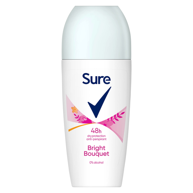 Sure Anti-Perspirant Roll-On for women - 48H Protection, Bright Bouquet Scent, 50ml Fresh & Confident